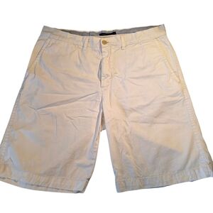 Tommy Hilfiger White Flat Front Chino Bermuda Shorts 36 Waist EUC